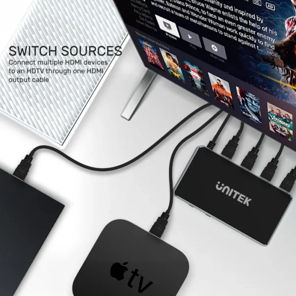 UNITEK V1110A 4K HDMI Switch 5 In 1 Out - Image 3