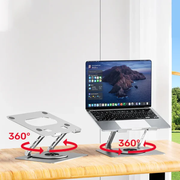 UNITEK OT180SL01 Adjustable Laptop Stand with 360° Rotating Base - Image 4