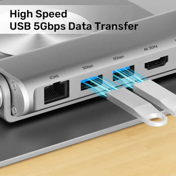 Unitek D1109B01 Laptop Stand with Detachable USB-C Hub - Image 5