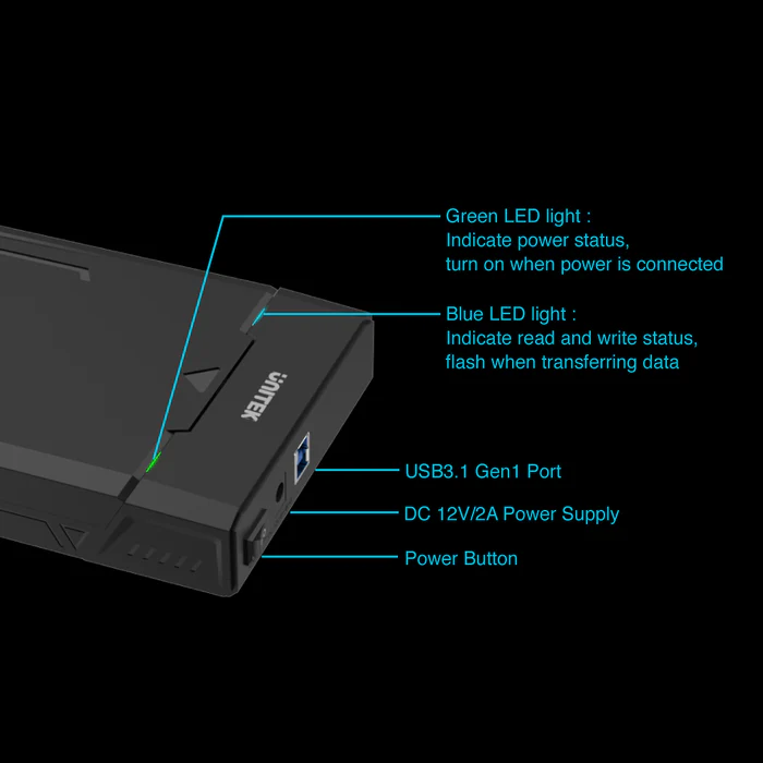 UNITEK Y-3035 USB3.0 TO SATAIII ENCLOSURE 2.5''/3.5'' HDD & SSD - Image 6