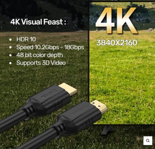 Unitek C11079BK 4K @60HZ HDMI2.0 Cable 3m - Image 3