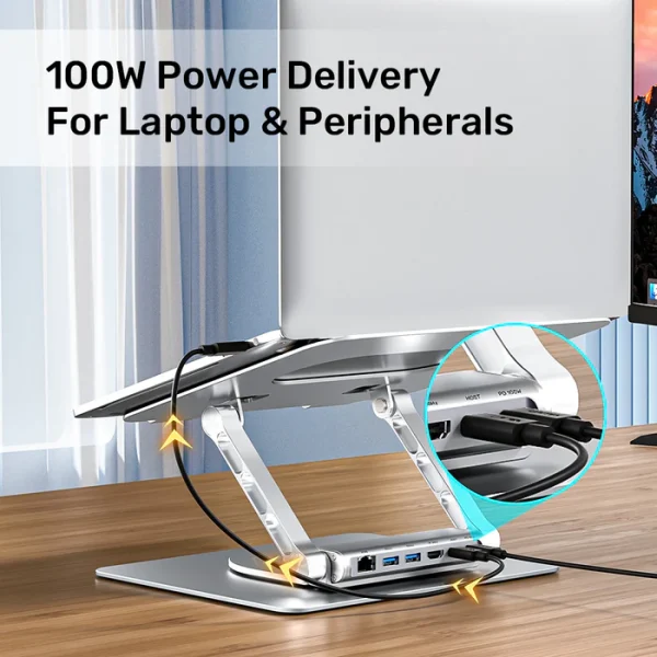 Unitek D1109B01 Laptop Stand with Detachable USB-C Hub - Image 7