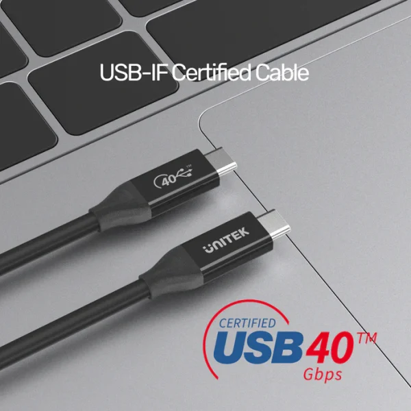 UNITEK C14100BK USB 4 (USB-IF Certified) 100W PD Fast Charging Cable - Image 4