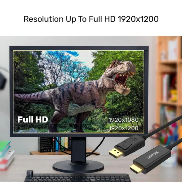 UNITEK Y-5118CA DisplayPort to HDMI 1080P Full HD Cable - Image 5