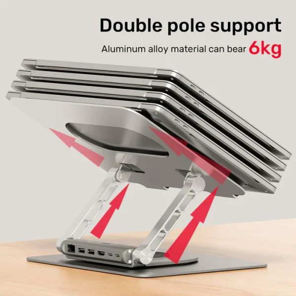 Unitek D1109B01 Laptop Stand with Detachable USB-C Hub - Image 8