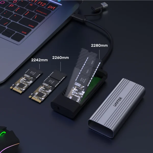UNITEK S1225A SolidForce Reefer Either USB-C to M.2 SSD (NVMe/SATA) Enclosure - Image 5