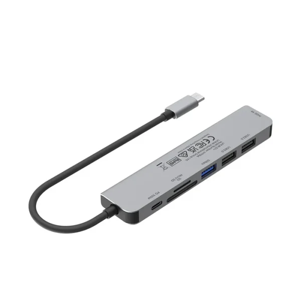UNITEK H1118A 7-IN-1 USB-C TO HDMI, 3XUSB, CARD READER, PD 100W - Image 2