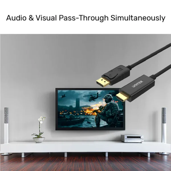 UNITEK Y-5118CA DisplayPort to HDMI 1080P Full HD Cable - Image 4