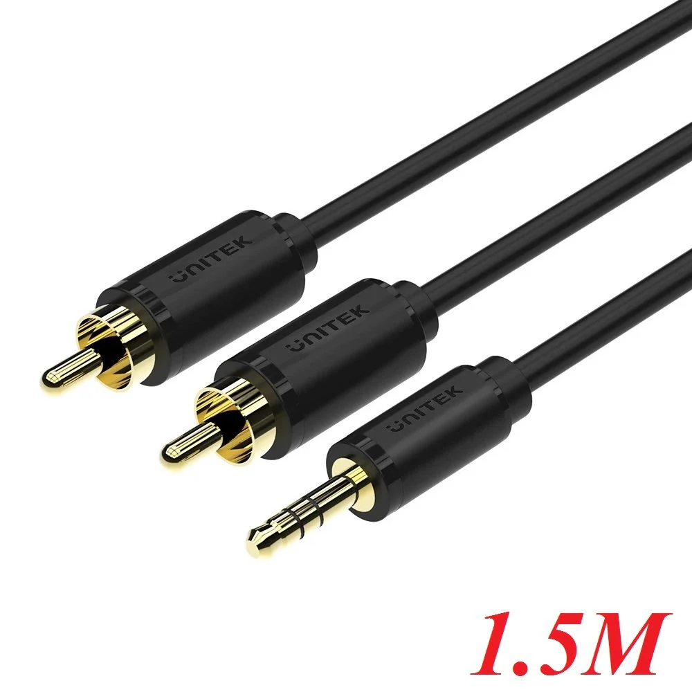 UNITEK C9021BK 3.5MM MALE TO 2RCA MALE AUDIO CABLE 1.5M