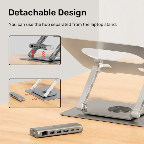 Unitek D1109B01 Laptop Stand with Detachable USB-C Hub - Image 9
