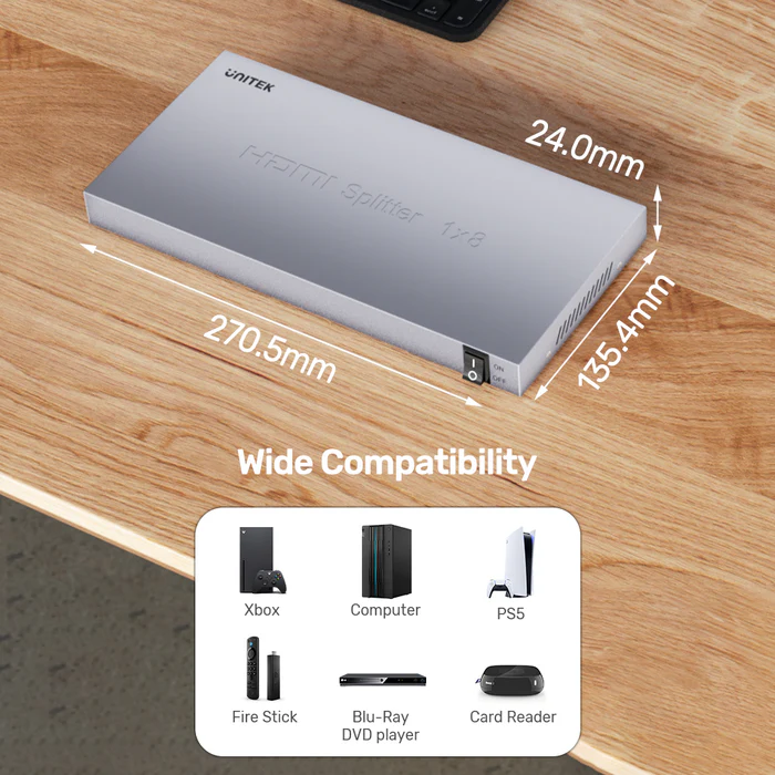 Unitek V1132A01 4K HDMI Splitter 1 In 8 Out - Image 6