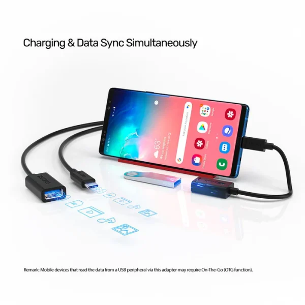 Unitek Y-C476BK USB-C to USB-A Adapter with 5Gbps - Image 3
