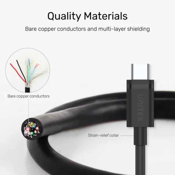 Unitek C14103BK USB 3.0 to USB-C Charging Cable 1.5m - Image 6