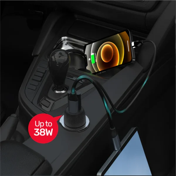 Unitek P1400A Powertrain Duo 38W Two Ports Car Charger - Image 3