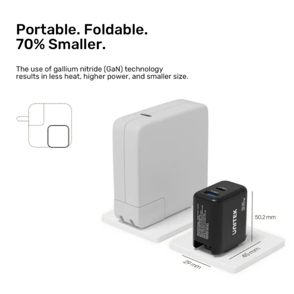 UNITEK P1119A 35W GAN POWER DELIVERY FAST TRAVEL CHARGER - Image 3