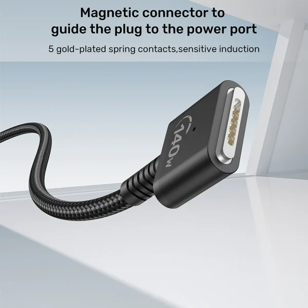UNITEK C14121BK USB-C to Magnetic 3 Braided Charging Cable 2m - Image 3