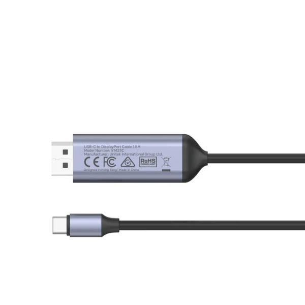 UNITEK V1423C USB-C to DisplayPort1.4 Cable 1.8M - Image 2