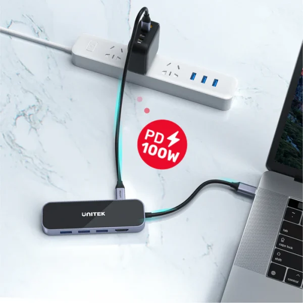 Unitek D1084A uHUB H6 Gloss 6-in-1 USB - Image 4