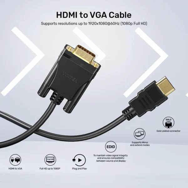 Unitek V1185A01 HDMI to VGA Cable 2m - Image 2