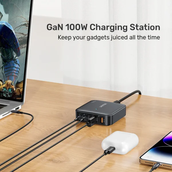 UNITEK P1229ABK01-EU100W Desktop GaN Charging Station - Image 4