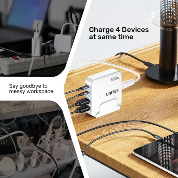 UNITEK P1229ABK01-EU100W Desktop GaN Charging Station - Image 2