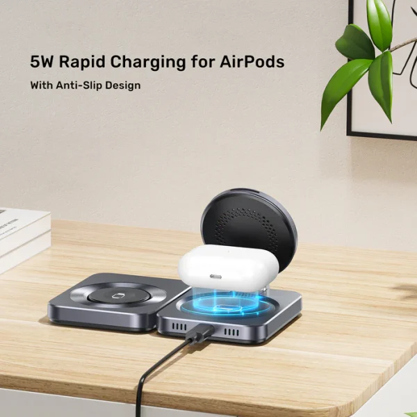 UNITEK P1300AGY01 Qi2 Foldable 3-in-1 Charging Station - Image 2