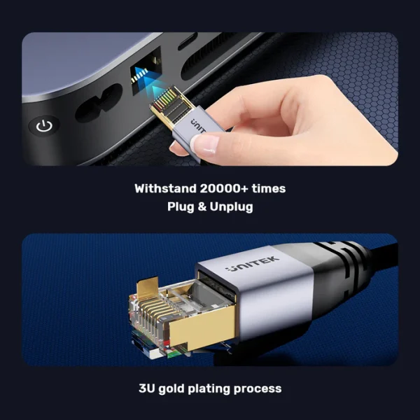 UNITEK C18149AGY03 1.5M CAT8 ETHERNET CABLE 1.5M - Image 3
