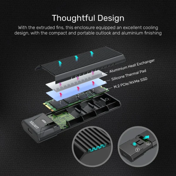UNITEK S1203ABK SOLIDFORCE PCIe NVME ENCLOSURE LITE - Image 3