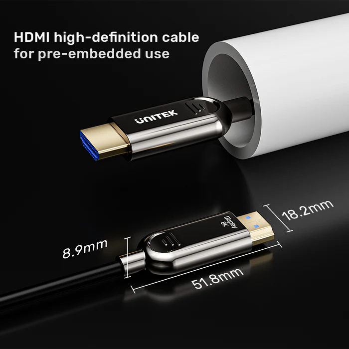 UNITEK C11085GY01-30M HDMI TO HDMI FIBER OPTIC CABLE 8K@60HZ 30M - Image 5