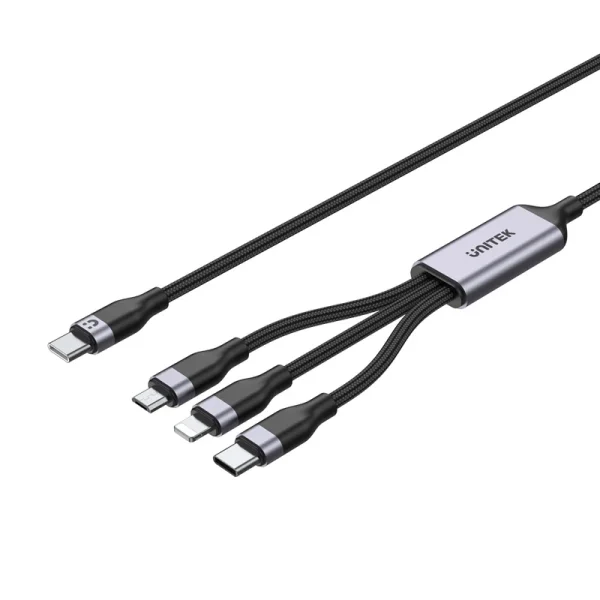 UNITEK C14101BK-1.5M 3-in-1 USB-C to Lightning, USB-C, Micro USB Multi Charging Cable (1.5 Meter)