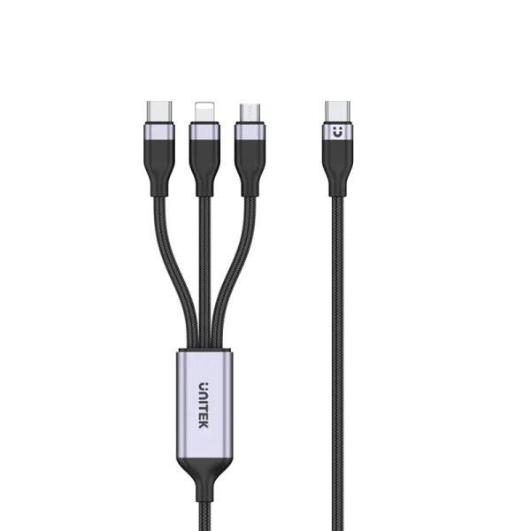 UNITEK C14101BK-1.5M 3-in-1 USB-C to Lightning, USB-C, Micro USB Multi Charging Cable (1.5 Meter) - Image 7
