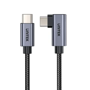 UNITEK C14123BK-0.5M 90 DEGREE USB-C TO C 100W FAST CHARGING CABLE 50CM