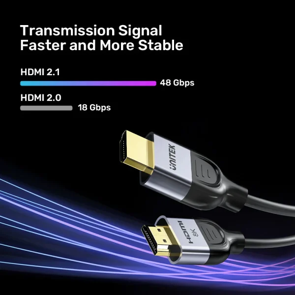 UNITEK 8K Gaming HDMI 2.1 Cable C11086GY01 (3 Meter) 8K@60Hz - Image 5