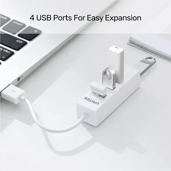 UNITEK Y-2146 4-PORT USB 2.0 HUB 480MBPS WHITE - Image 4