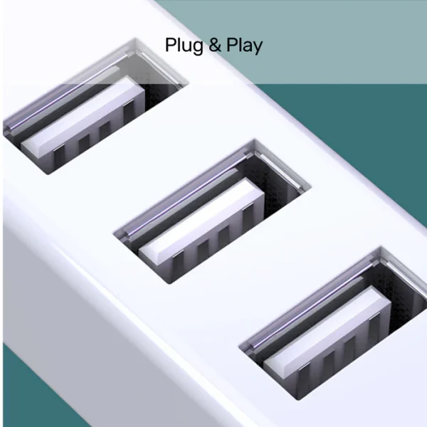 UNITEK Y-2146 4-PORT USB 2.0 HUB 480MBPS WHITE - Image 3