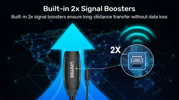 UNITEK Y-3003C USB 3.0 MALE TO F/M EXTENSION CABLE 15M 2XSIGNAL BOOSTER (DC5.0V) - Image 6