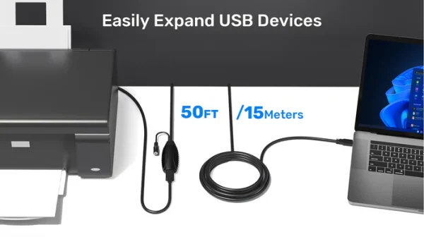 UNITEK Y-3003C USB 3.0 MALE TO F/M EXTENSION CABLE 15M 2XSIGNAL BOOSTER (DC5.0V) - Image 5