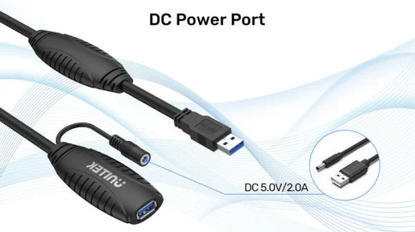 UNITEK Y-3003C USB 3.0 MALE TO F/M EXTENSION CABLE 15M 2XSIGNAL BOOSTER (DC5.0V) - Image 4