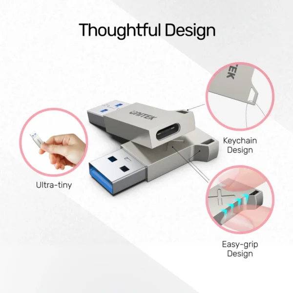 UNITEK A1034NI USB-A To USB-C Zinc Adapter - Image 6
