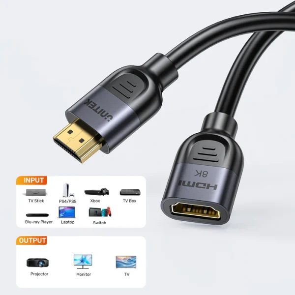 UNITEK C11091AGY01-Ultra Stream 8K HDMI Extension Cable - Image 4