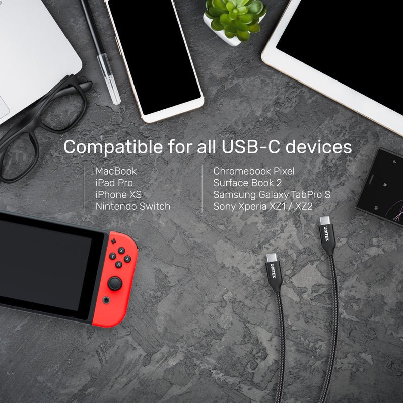 UNITEK C14059BK USB-C 100W PD Fast Charging Cable with Data (USB 2.0) - Image 3