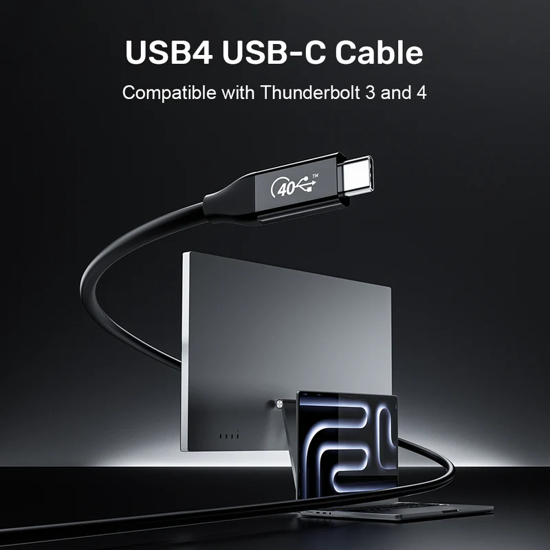 UNITEK C14100ABK01-2M USB4 THUNDERBOLT 3 & 4 USB-C TO C CABLE 240W 8K@60HZ - Image 3