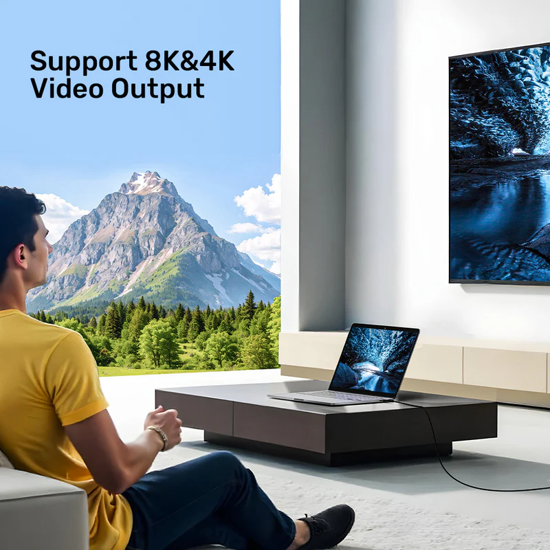 UNITEK C14100ABK01-2M USB4 THUNDERBOLT 3 & 4 USB-C TO C CABLE 240W 8K@60HZ - Image 6