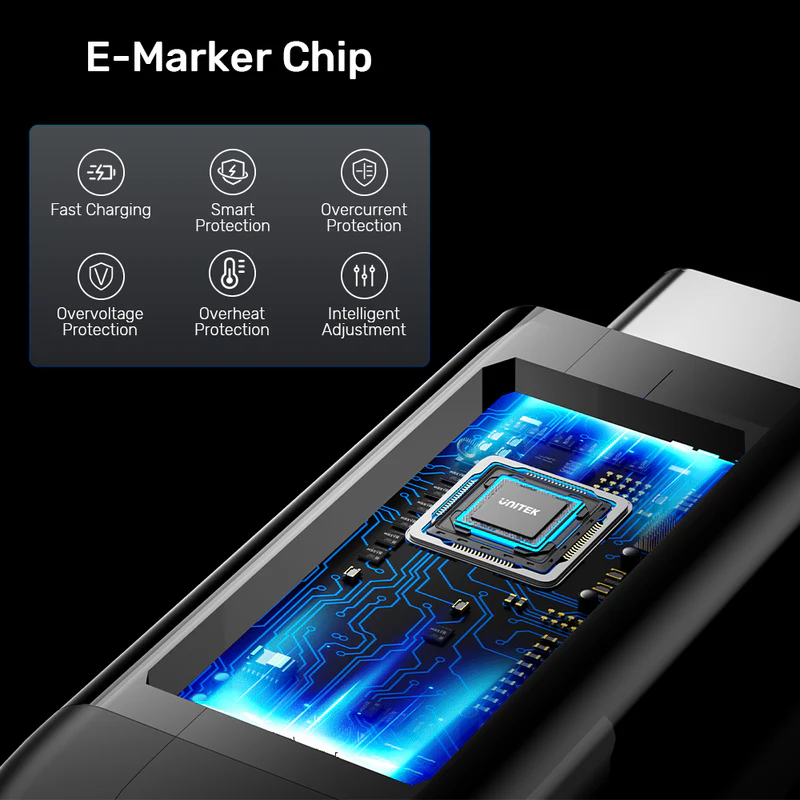 UNITEK C14100ABK01-2M USB4 THUNDERBOLT 3 & 4 USB-C TO C CABLE 240W 8K@60HZ - Image 7