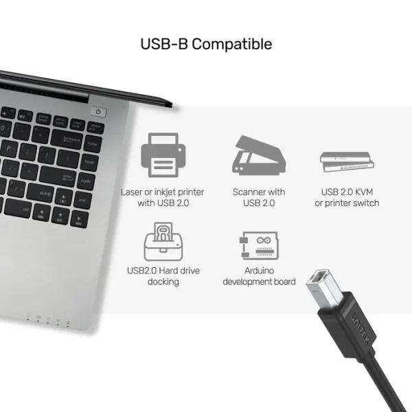 UNITEK Y-C4001GBK USB 2.0 to USB-B Cable - Image 7