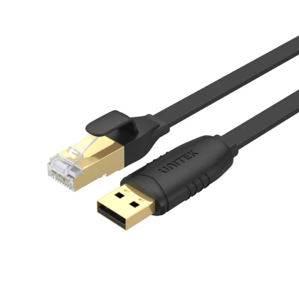 UNITEK Y-SP02001B USB 2.0 TO RJ45 CONSOLE ROLLOVER FLAT CABLE 1.8M - Image 3