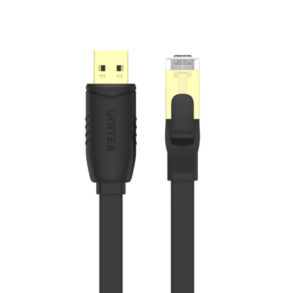 UNITEK Y-SP02001B USB 2.0 TO RJ45 CONSOLE ROLLOVER FLAT CABLE 1.8M - Image 5