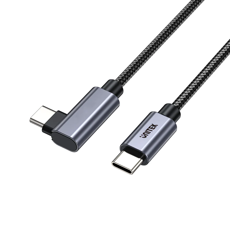 UNITEK C14123BK-0.5M 90 DEGREE USB-C TO C 100W FAST CHARGING CABLE 50CM - Image 10